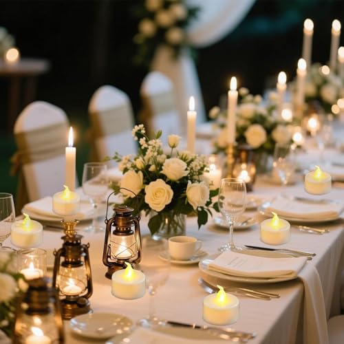 Remote Control Flameless Tea Lights with Timer 18-Pack, Battery Operated LED Candles for Wedding Halloween Christmas