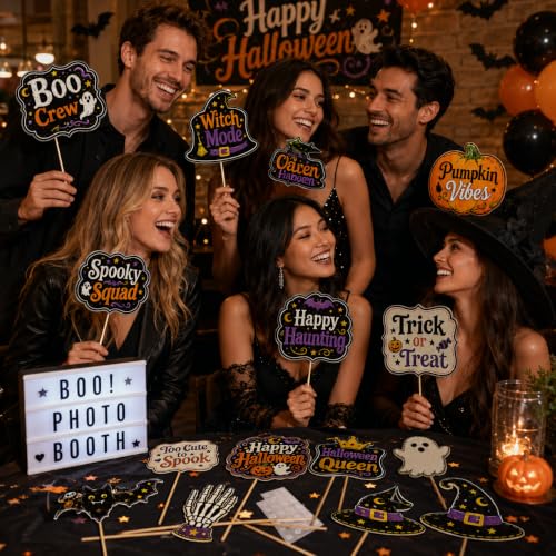 21 Pcs Halloween Photo Booth Props Set - Spooky & Fun Party Accessories