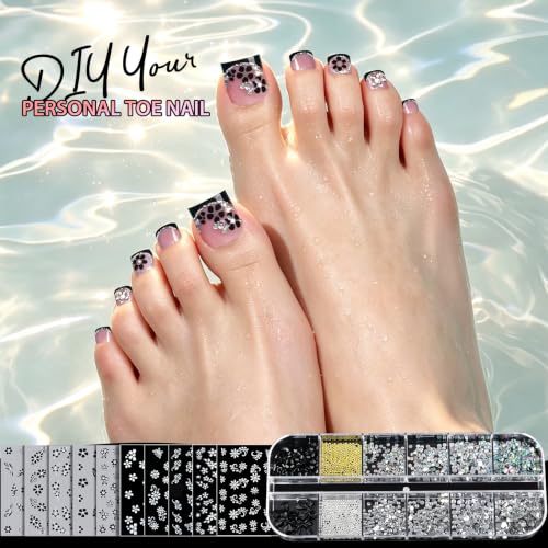 Pink French Square Toe Nail Press On Kit with Gems & Stickers - Teenitor