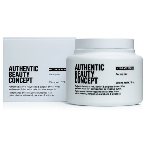 Authentic Beauty Concept Hydrate Mask - Moisture & Shine for Normal to Dry or Curly Hair | Vegan & Cruelty-Free