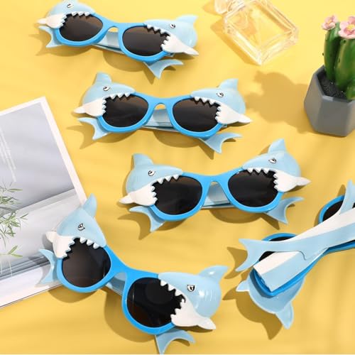 24 Pairs Ocean Theme Shark Sunglasses Photo Booth Props for Parties