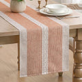 Caramel Braided Striped Rustic Chenille Table Runner 13x72 Inch for Autumn Fall Decor