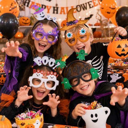 24-Pack Halloween Headbands and Glasses Frame Set Party Favors