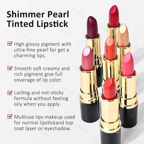 KYDA Mulberry Purple Shimmer Lipstick - Metallic Glitter Lip Color for Women