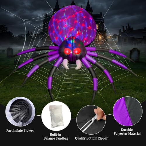 6FT Halloween Inflatable Spider with Bright LED Lights - Outdoor Decoration - Variation of THIS listing