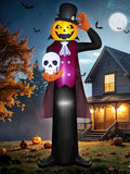 12FT Outdoor Halloween Inflatable Pumpkin Ghost Vampire with LED Lights - Spooky Yard Decoration