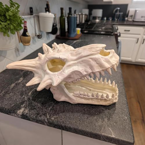 Large LED Dragon Skull Halloween Decoration - Light Up, Indoor Outdoor