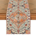13x120 Inch Boho Bohemia Style Orange Table Runner - Rustic Farmhouse Fall Decor
