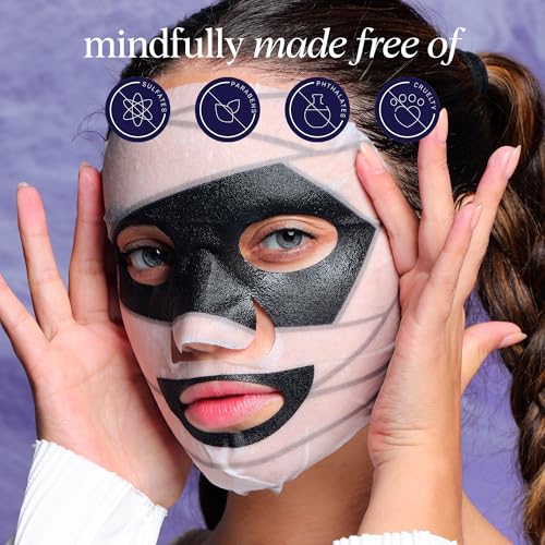 Spooky Glow Halloween Face Mask Set - Pore-Refining, Detoxifying & Brightening Korean Sheet Masks - 12 Pack