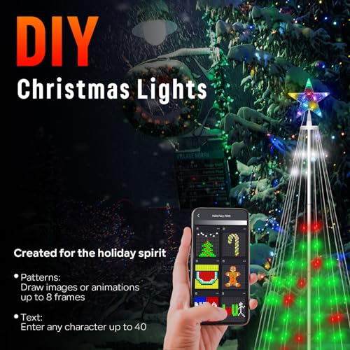 6ft Outdoor Prelit Christmas Tree with 47 Color-Changing LED Lights & App Control
