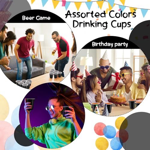 Black Disposable Cups 9oz Pack of 100 for Parties & Weddings - Yinkin