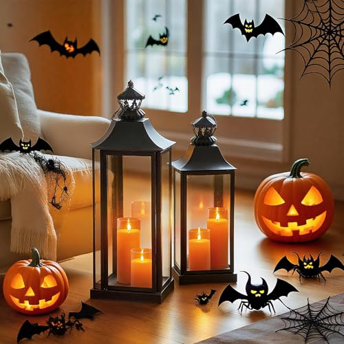 Homemory Halloween Orange Flameless Candles Set of 5 with Remote & Timer