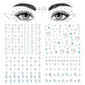 Self-Adhesive Face Gems Stickers Set A - 4 Sheets for Makeup & DIY Decor