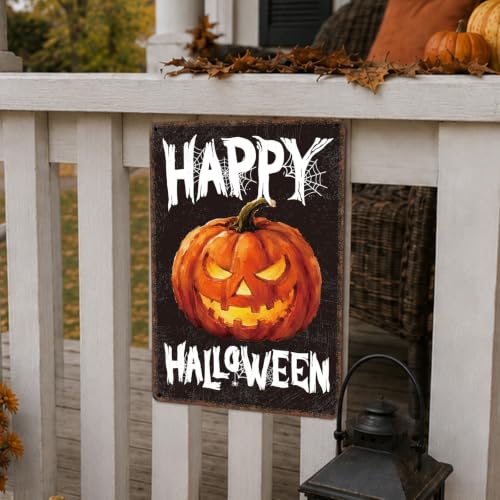 Halloween Tin Sign Decorations Indoor Outdoor - Spooky Retro Halloween 01