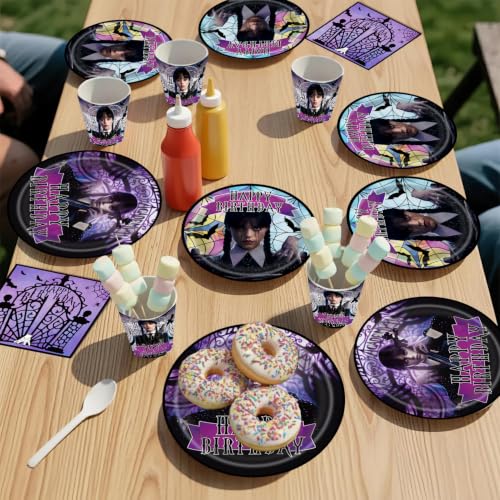 Halloween Birthday Party Decorations Set with Balloons, Banner & Tableware