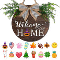 Welcome to Our Home Wooden Door Sign - Multicolor Welcome Sign-1, 12x12 Inch