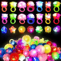 65 Pack Light Up Rings for Kids & Adults - Glow in The Dark Party Favors