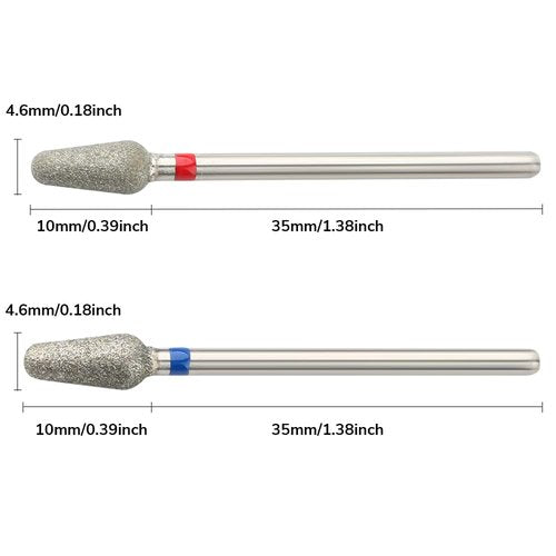 QUNZHAO 2Pcs Diamond Nail Drill Bits Carbide Conical Micro Cuticle Remover Bit for Under Nail Dead Skin Cleaning Cuticle Remove Nail Art Design Manicure(03 set)