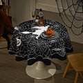 Halloween Spider Web Tablecloth 60 Inch Round Waterproof & Washable Decor