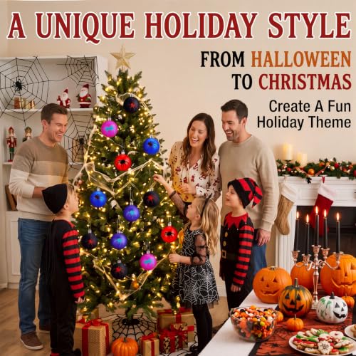 12 pcs Halloween Spider Christmas Tree Ball Ornaments - Web Design