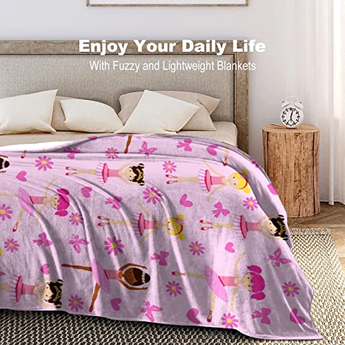 Big 80x60 Inch Girl Ballerina Blanket for Adults Super Soft Flannel Throw - Color 1