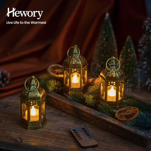 20PCS Gold Mini Lanterns for Party Decoration with Remote LED Candles - Variation of 20