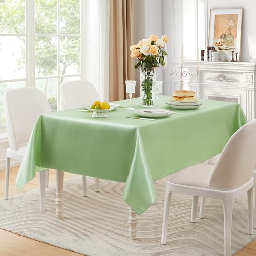 Rectangular Satin Table Cover 60x84 Inches - Sage Green Set of 6