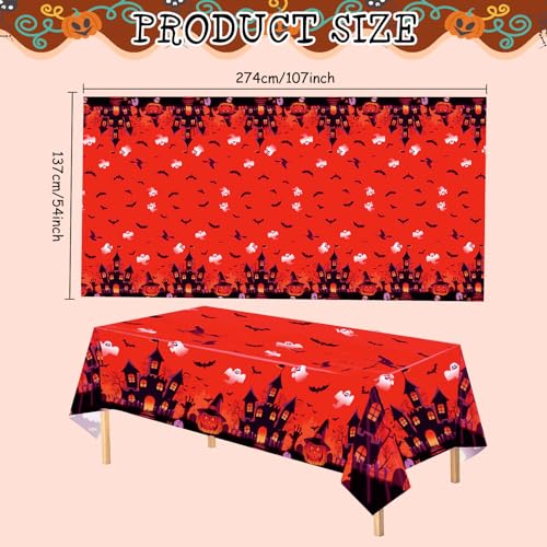 Halloween Decorations - 3 Pack Disposable Plastic Table Covers Pumpkin Color