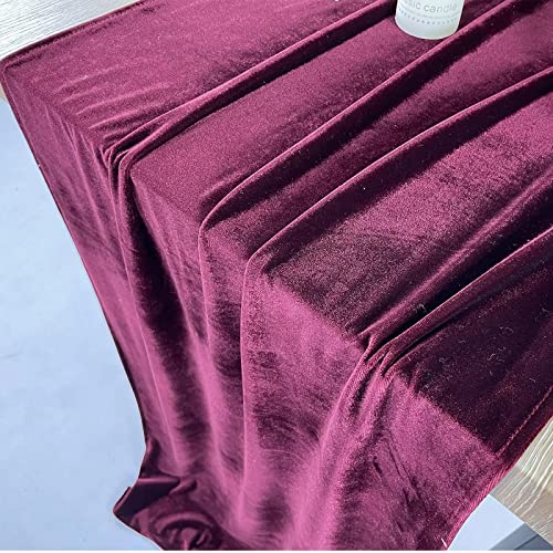 Velvet Table Runner 10ft Burgundy 20x120 Inch Wedding Reception Decorations - 2 Pack