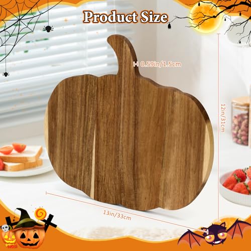 Halloween Pumpkin Wood Cutting Board - Rustic Kitchen Decor & Charcuterie Board