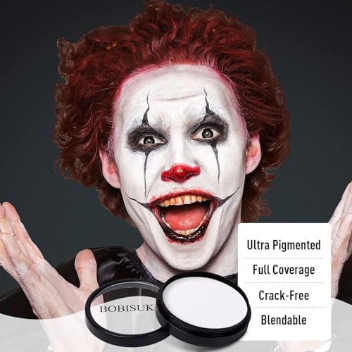 Clown White Face & Body Paint Kit - Water-Based Non-Toxic Halloween Costume Makeup - Variation: White