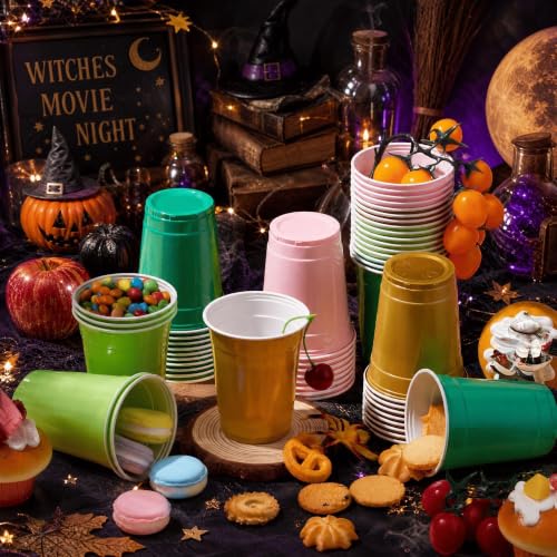 48 Pack Colorful Plastic Cups 12oz for Parties and Events - Witch Theme