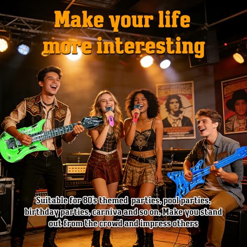 Inflatable Rock Star Guitar Set - Party Props for Events & Celebrations