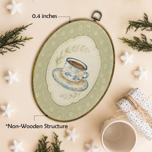 French Coffee Farmhouse Botanical Canvas Wall Art - 11x8.5 Inches