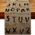 Halloween Alphabet Table Runner 13x108 Rustic Spooky Birthday Party Decor