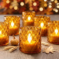 Burnt Orange Fall Decor Flameless Votive Candles - 6 Pack