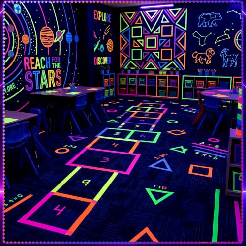 UV Black Light Bar with Neon Gaffer Cloth Tape Set for Glow Parties