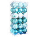 Cerulean Christmas Ball Hanging Ornaments Set - 36 Large Green Shatterproof Decorations