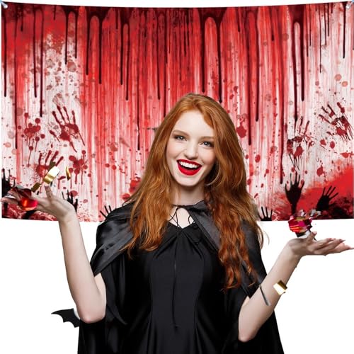 DORCEV 6x13ft Bloody Halloween Garage Door Cover Banner Decorations Party Backdrop