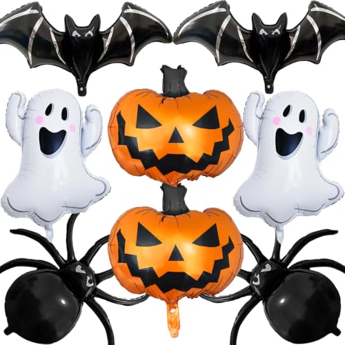 Halloween Balloons Ghost Pumpkin Spider Bat 8Pcs Party Decorations