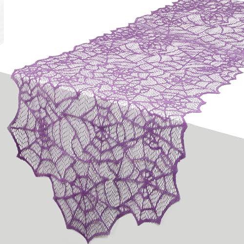 Purple Lace Spider Web Table Runner - 13x72 Inch Halloween Decor - Variation of THIS listing