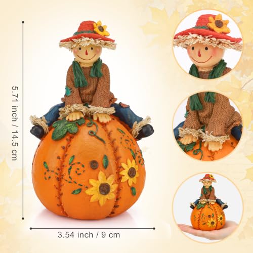Folmywy Fall Thanksgiving Pumpkin Scarecrow Decor - Resin Figurines - Scarecrow Variation