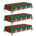 Childom Christmas Checkered Disposable Plastic Tablecloth 54x108 Inches - 3 Pack