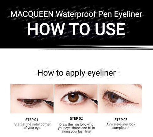 MACQUEEN Waterproof Pen Eyeliner - Long-Lasting Brown Black Formula for Perfect Precision