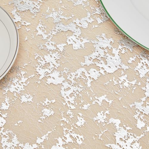Silver Metallic Table Runner 11 Inch x 100 Feet - Silver Mesh Bridal & Party Decor - Variation: Silver / 1pc 100feet