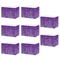 Light Purple Wavy Metallic Tinsel Fringe Table Skirt for Rectangle Tables Party Decor