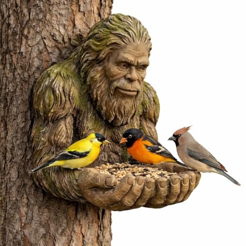 Bigfoot Tree Bird Feeder - Sasquatch Sculpture Garden Decor - Tree Hugger