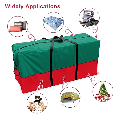 Christmas Tree Storage Bag 10 Ft Artificial Tree Waterproof Oxford Bag - Green & Red