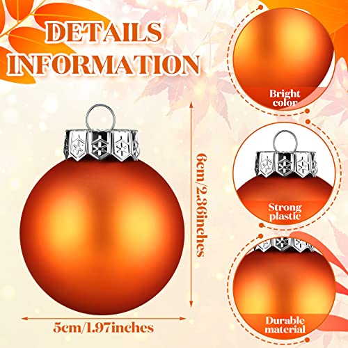 Leitee 24 Pcs Fall Ball Ornaments - Wine Red, Dark Yellow, Bronze, Coffee - Autumn Hanging Decor