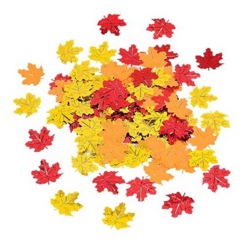 Fall Maple Leaf Confetti - 270 Pcs Autumn Table Scatter for Thanksgiving & Halloween